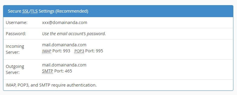 Konfigurasi Email Business SSL TLS