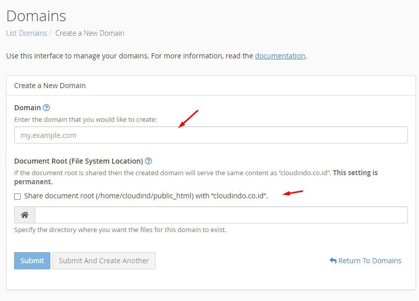 Membuat Addon Domain cPanel