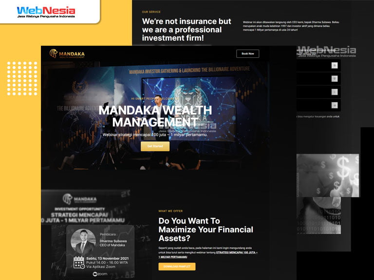 website landing page webinar