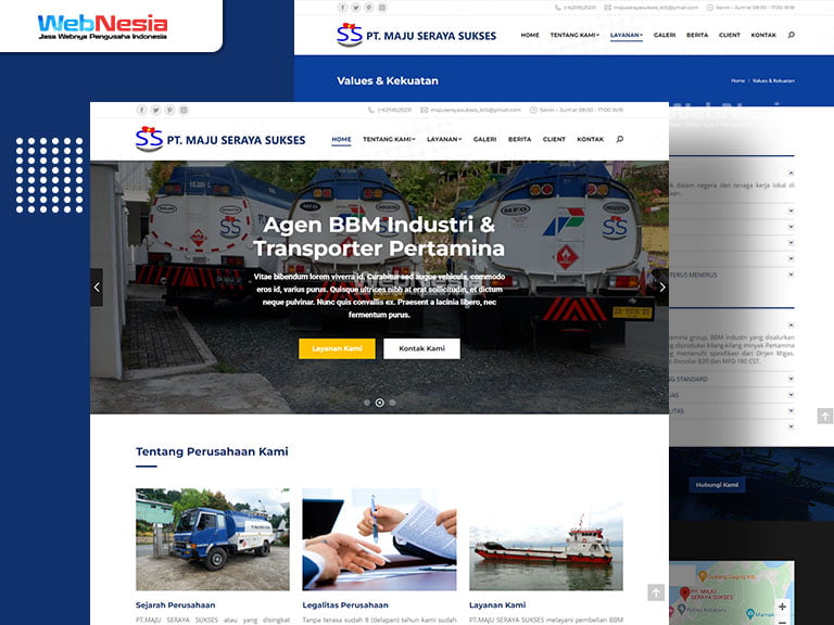 Website Perusahaan Agen BBM Industri & Transporter