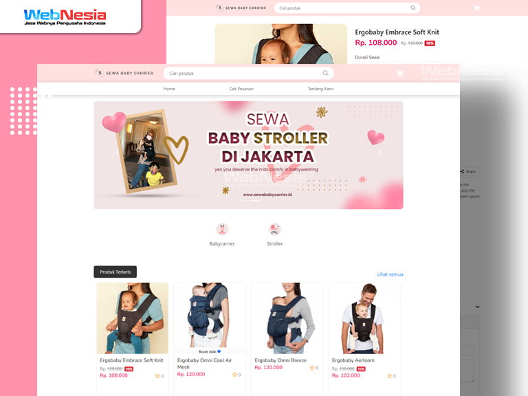 website toko online sewa baby carrier