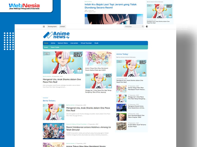Website Portal Berita Anime