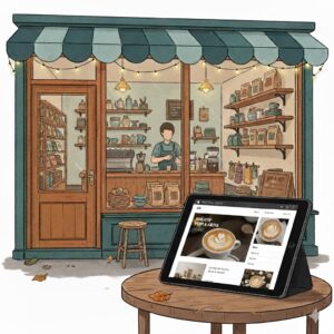 Ilustrasi pentingnya jasa website UMKM untuk meningkatkan citra profesional bisnis lokal.