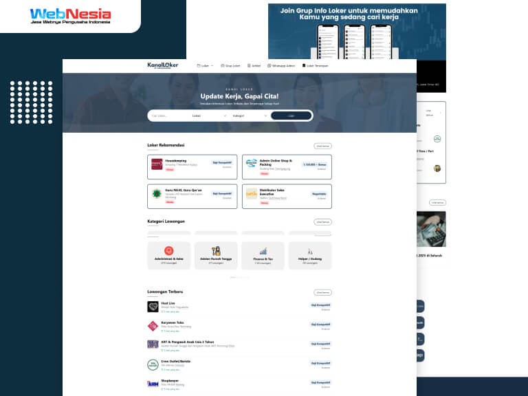 Website Portal Lowongan Kerja - Kanal Loker
